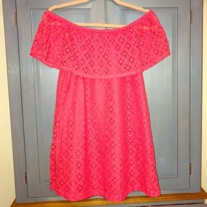 Off Shoulder Lace Mini Dress